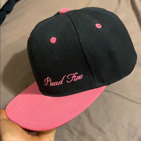 Accessories - Plead the Fifth Snap-back Hat Pink & Black (G)